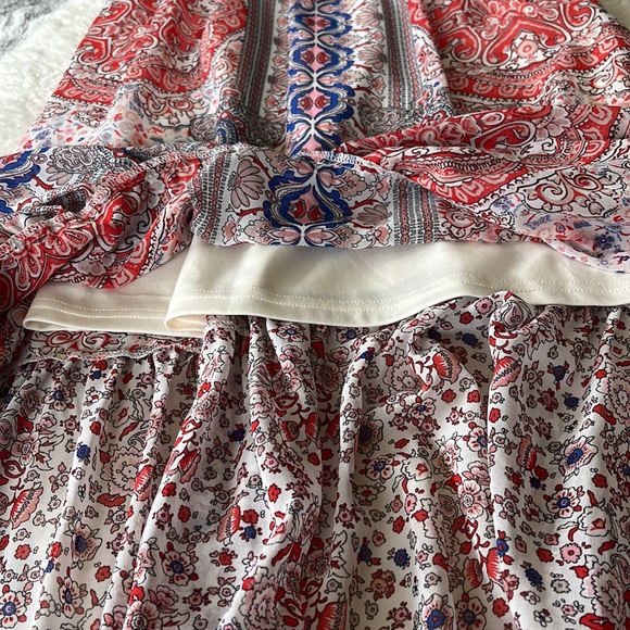 Living Doll Long Flowy Bohemian/Cottagecore Style Dress with Snug Bodice Maxi - Picture 8 of 11